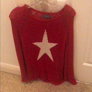 Loosely knit red star sweater